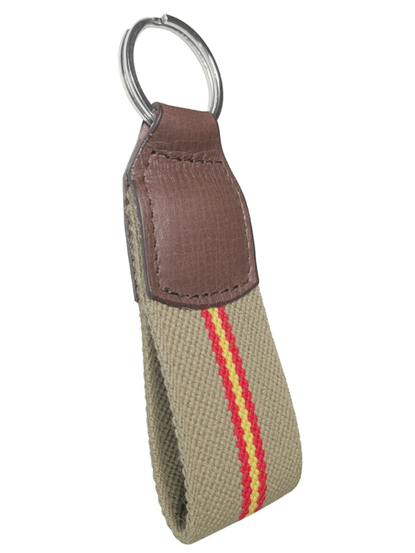 llavero textil piel beige bandera de España