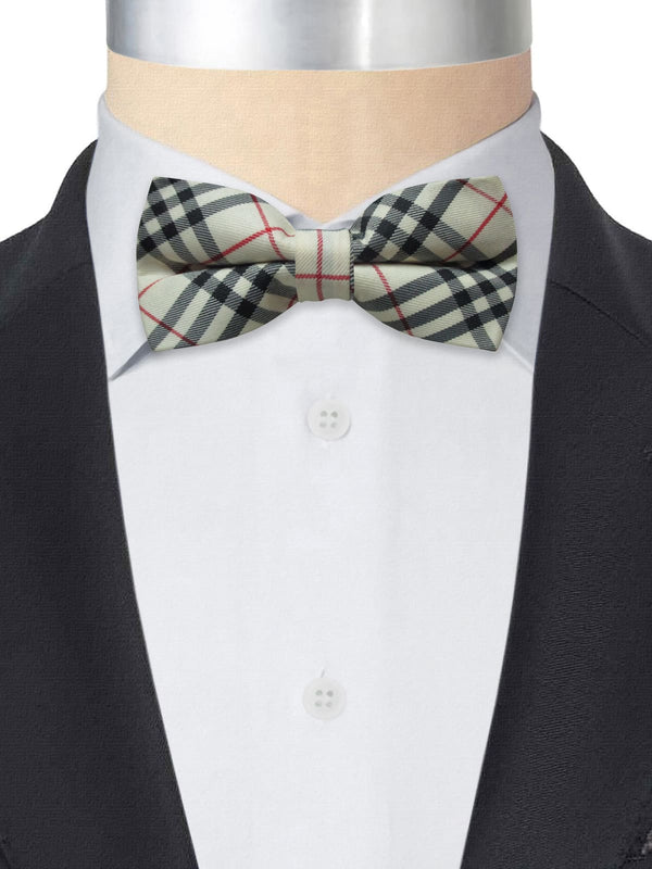 pajarita cuadros tartan beige