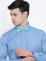 pajarita hombre azul celeste seda artificial