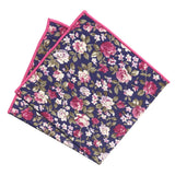pañuelo bolsillo algodon azul marino flores