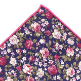 pañuelo bolsillo algodon azul marino flores