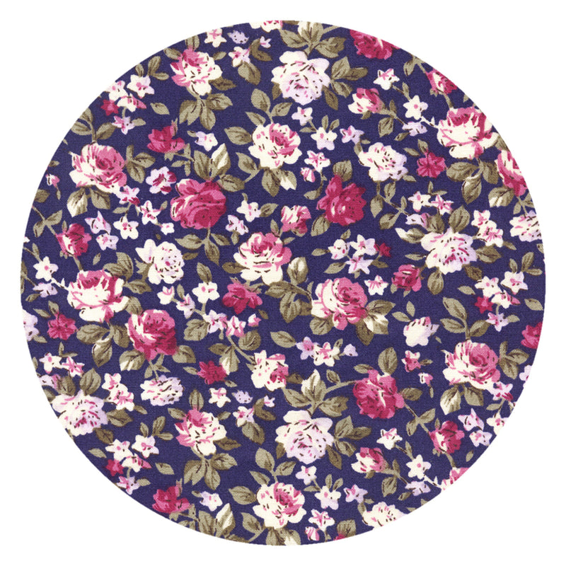 pañuelo bolsillo algodon azul marino flores