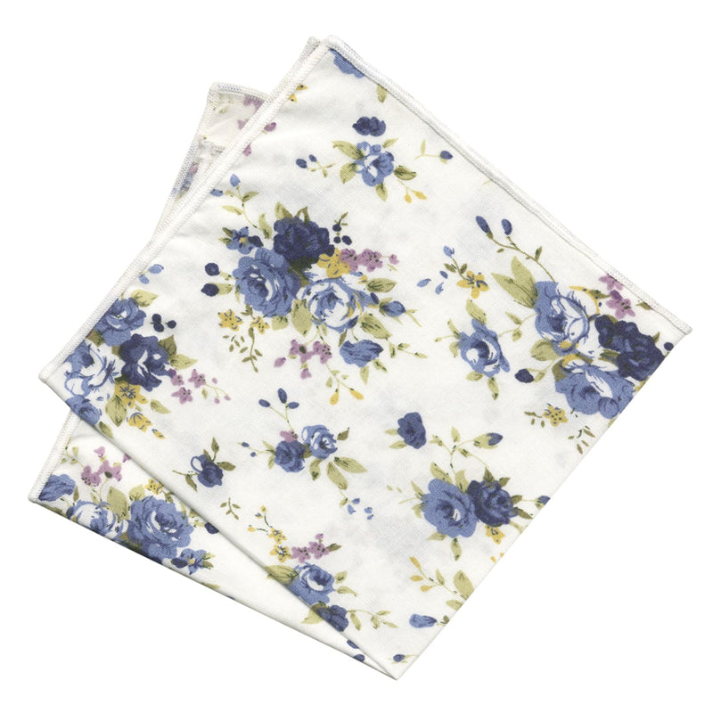 pañuelo bolsillo algodon blanco flores
