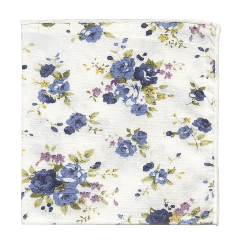 pañuelo bolsillo algodon blanco flores
