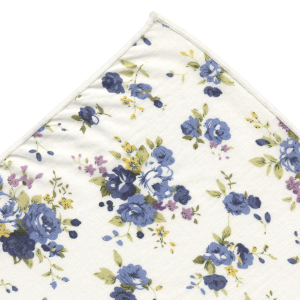 pañuelo bolsillo algodon blanco flores