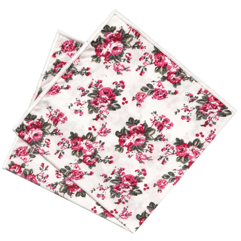 pañuelo bolsillo algodon blanco flores