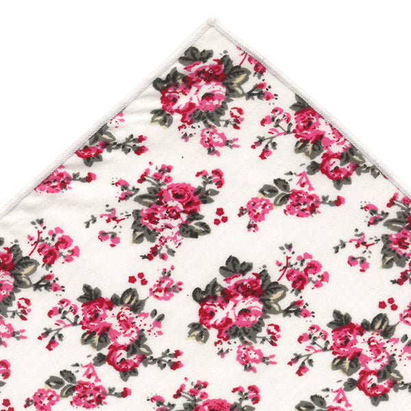 pañuelo bolsillo algodon blanco flores