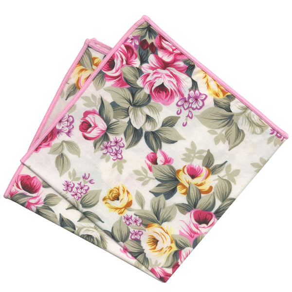 pañuelo bolsillo algodon blanco flores