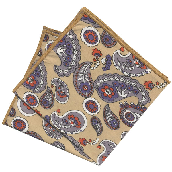 pañuelo bolsillo algodon camel cachemir