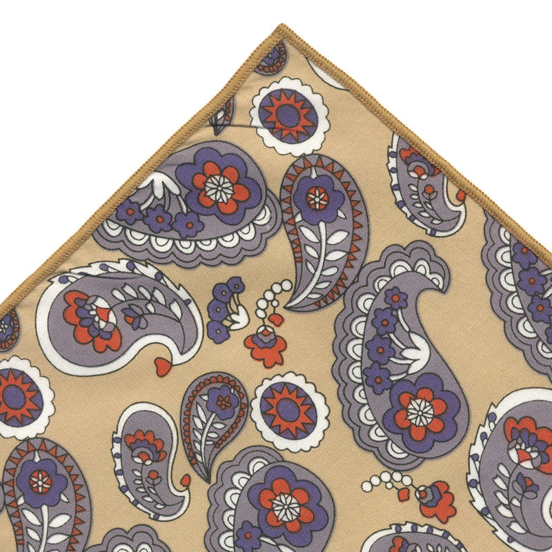 pañuelo bolsillo algodon camel cachemir