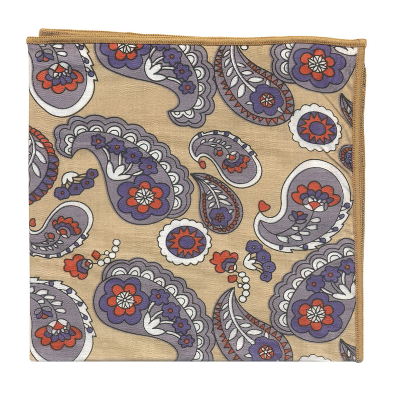 pañuelo bolsillo algodon camel cachemir