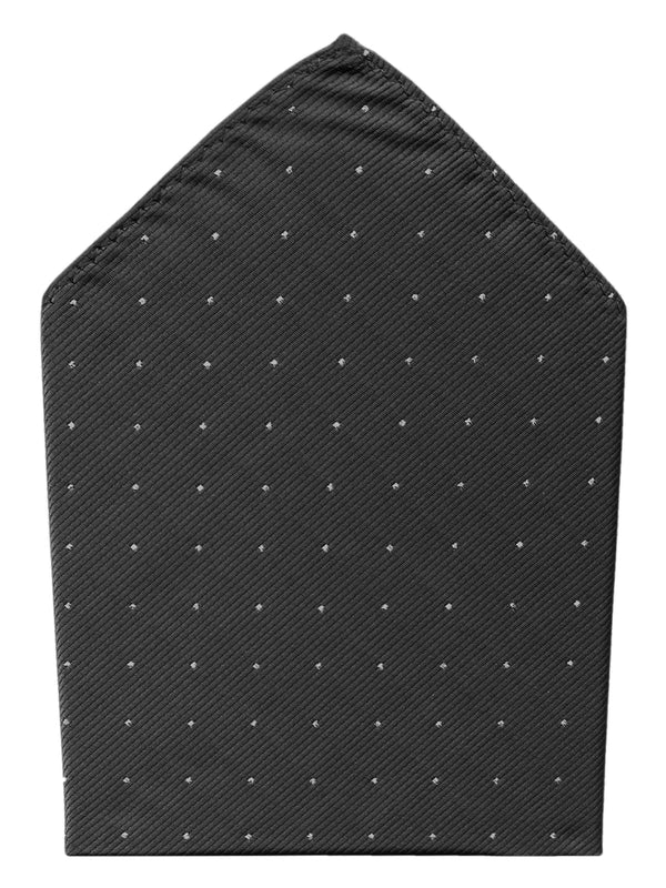 pañuelo bolsillo negro microtopos plata