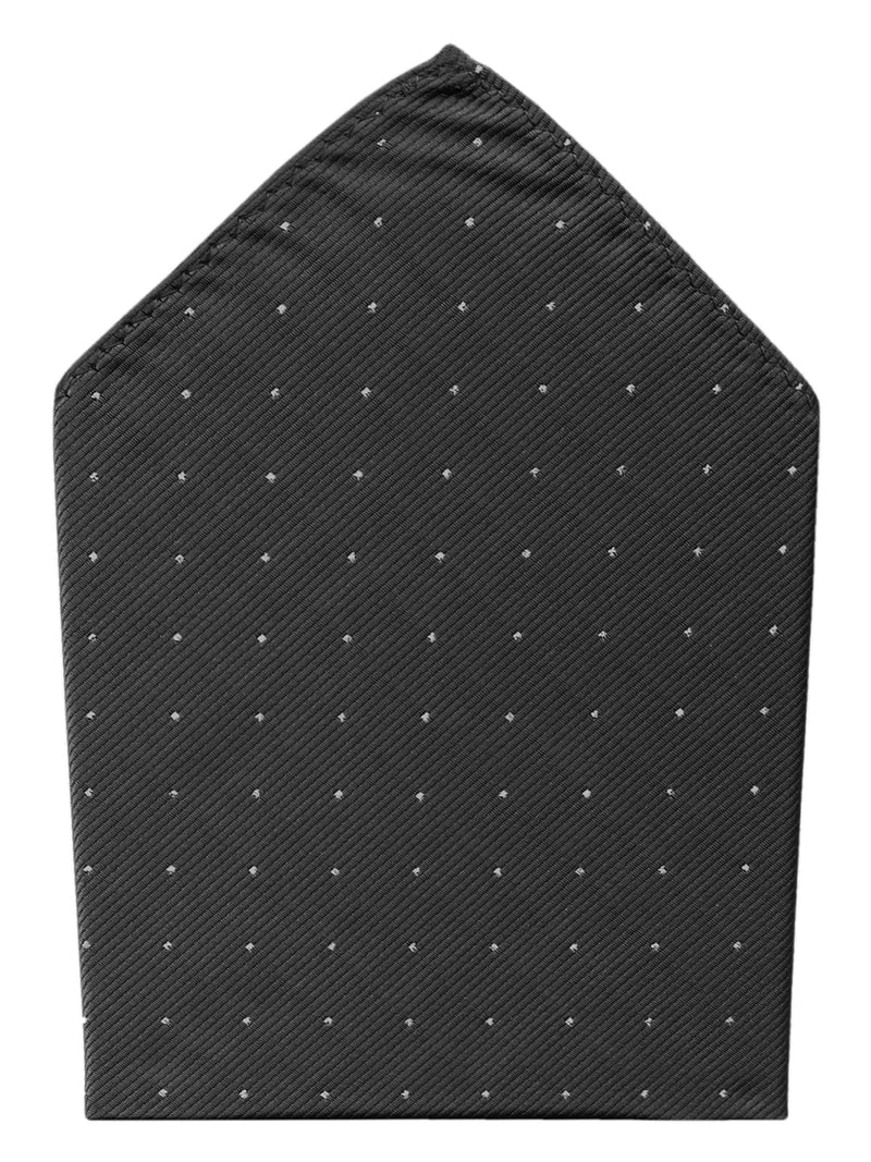 pañuelo bolsillo negro microtopos plata