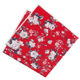 pañuelo bolsillo algodon rojo flores