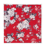 pañuelo bolsillo algodon rojo flores