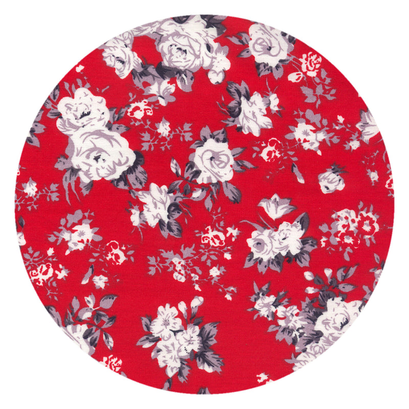 pañuelo bolsillo algodon rojo flores