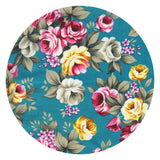 pañuelo bolsillo algodon azul turquesa flores