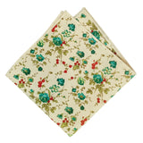 pañuelo bolsillo niño beige flores azules