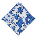 pañuelo bolsillo niño blanco flores azul royal