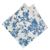 pañuelo bolsillo niño blanco flores azules