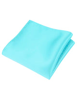 pañuelo de bolsillo saten azul cian