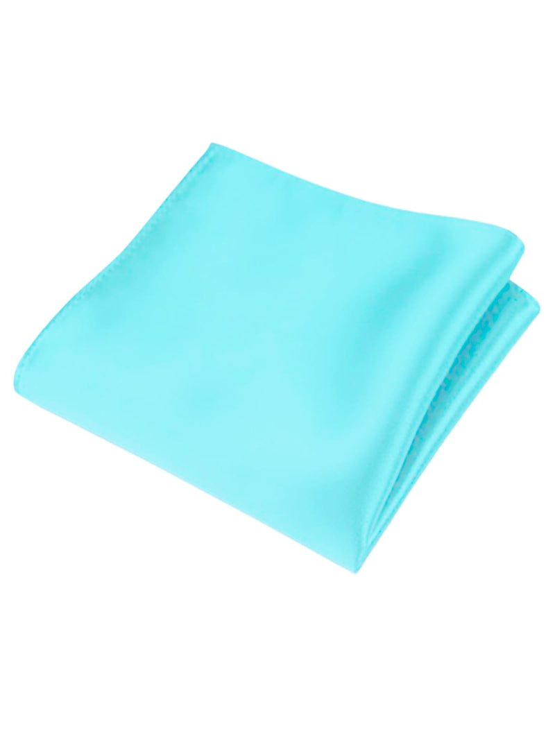 pañuelo de bolsillo saten azul cian