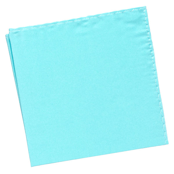 pañuelo de bolsillo saten azul cian
