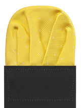 carton pañuelo bolsillo amarillo topitos plata