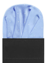 carton pañuelo bolsillo azul celeste topitos plata