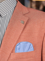 carton pañuelo de bolsillo azul claro topos blancos