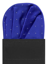 carton pañuelo bolsillo azul electrico topitos plata