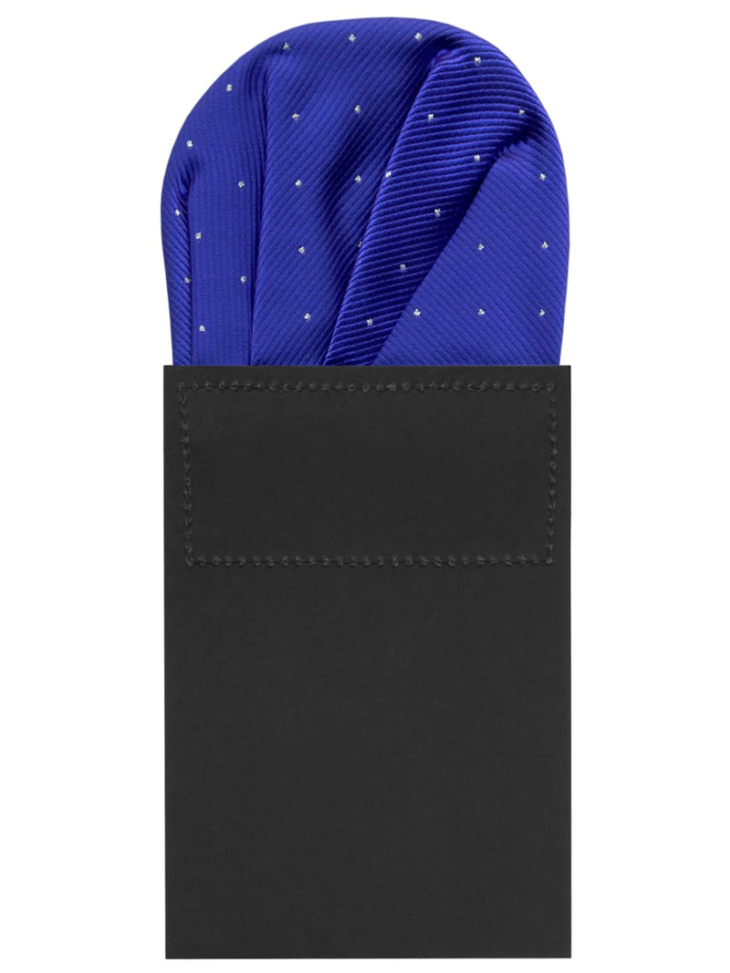 carton pañuelo bolsillo azul electrico topitos plata