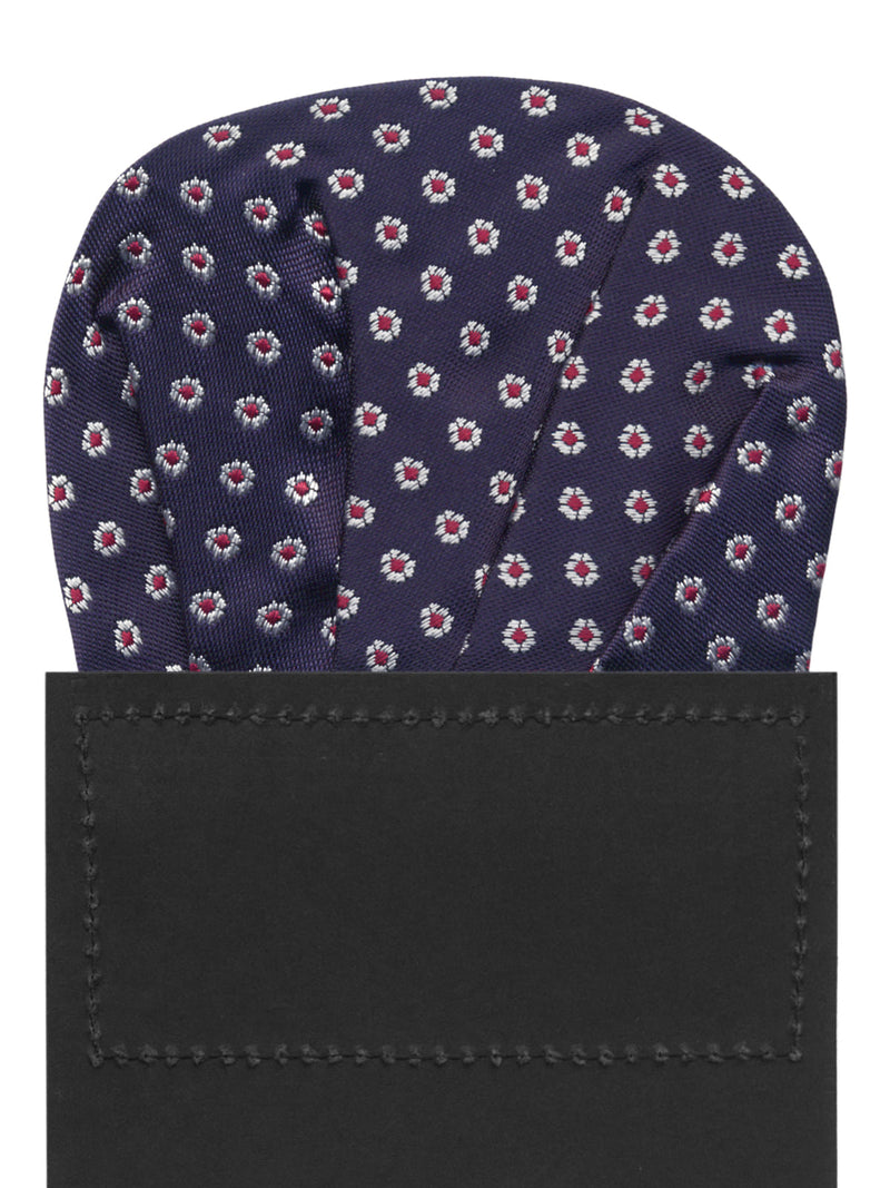 carton pañuelo bolsillo azul marino florecillas