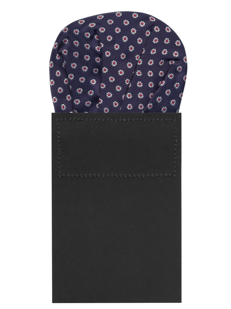 carton pañuelo bolsillo azul marino florecillas