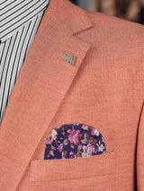 carton pañuelo bolsillo azul marino flores