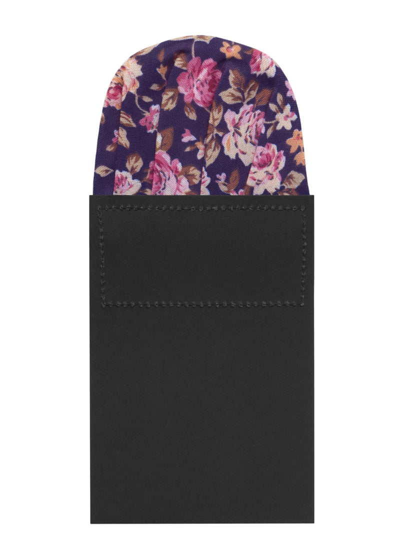 carton pañuelo bolsillo azul marino flores