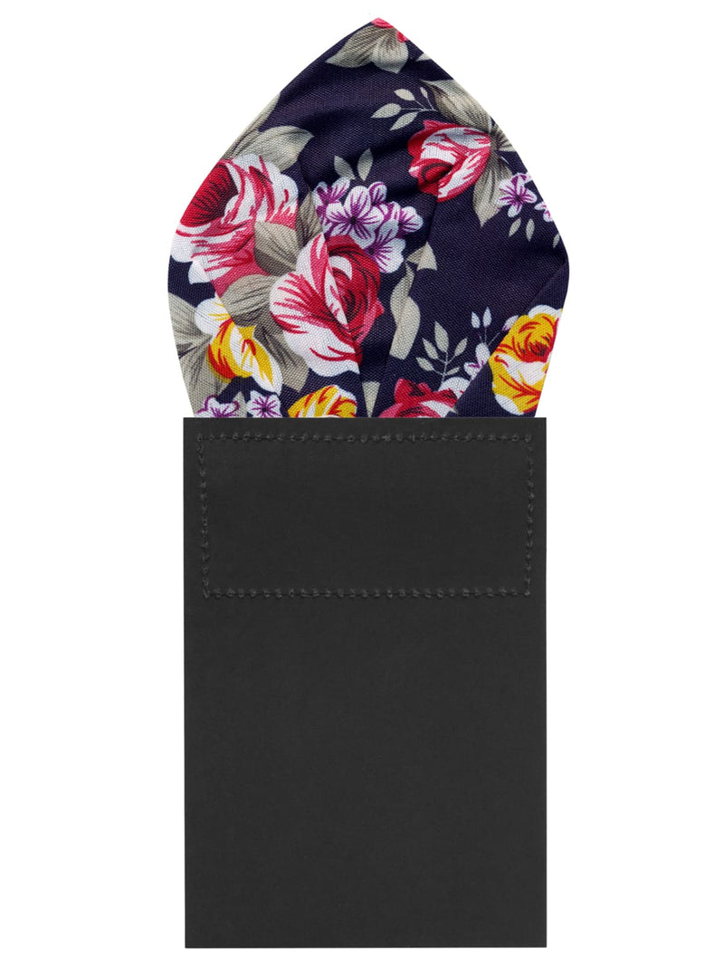 carton pañuelo bolsillo azul marino flores