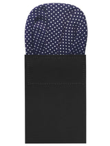 carton pañuelo de bolsillo azul marino topos  blancos