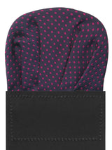 carton pañuelo de bolsillo azul marino topos  rosa fucsia 