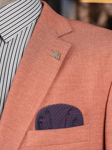 carton pañuelo de bolsillo azul marino topos  rosa fucsia 