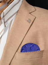 carton pañuelo de bolsillo azulon topos  blancos