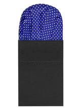 carton pañuelo de bolsillo azulon topos  blancos