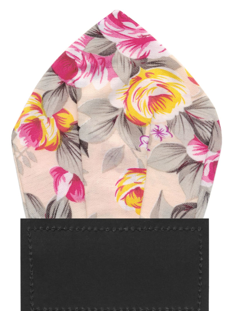 carton pañuelo bolsillo beige flores