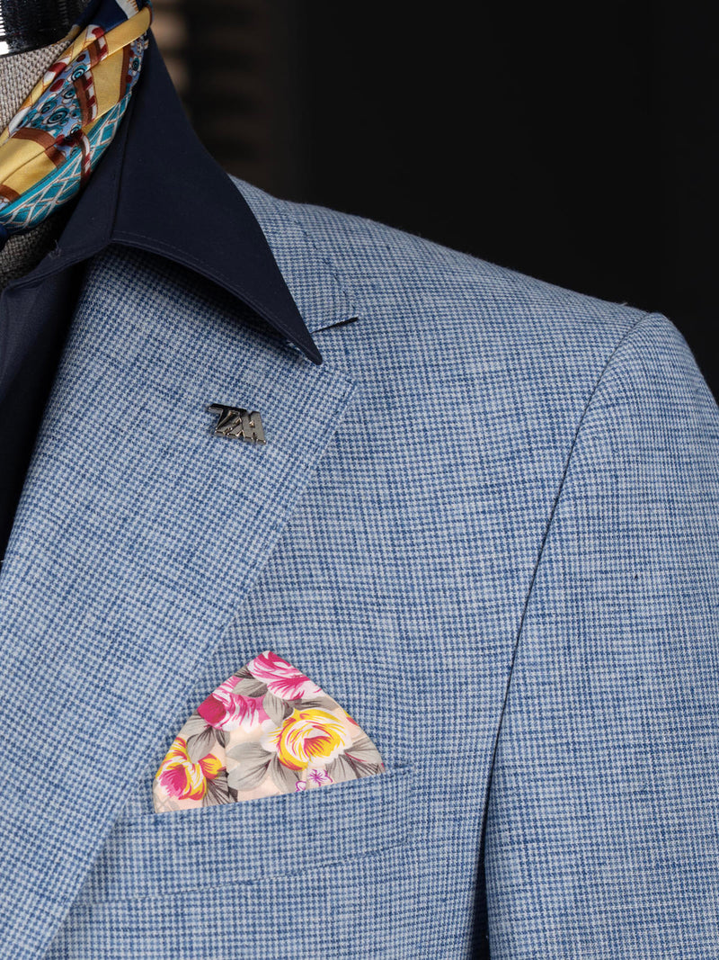 carton pañuelo bolsillo beige flores