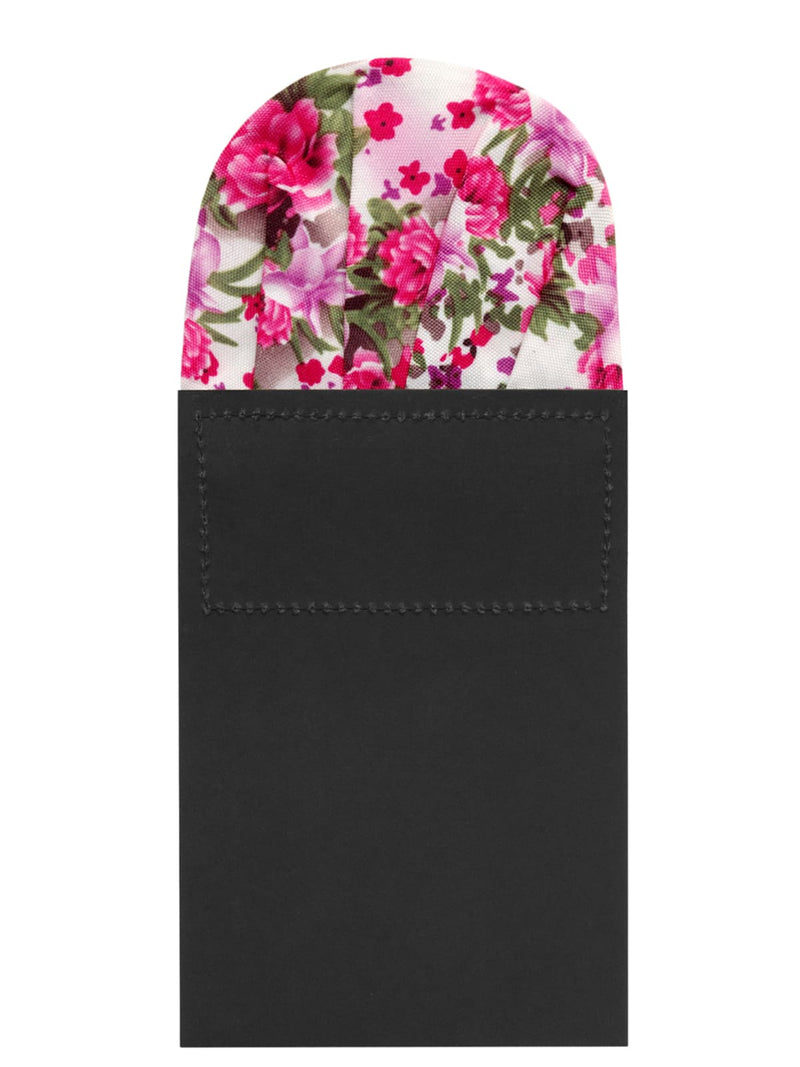 carton pañuelo bolsillo blanco flores