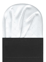 carton pañuelo bolsillo blanco topitos plata