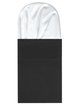 carton pañuelo bolsillo blanco topitos plata