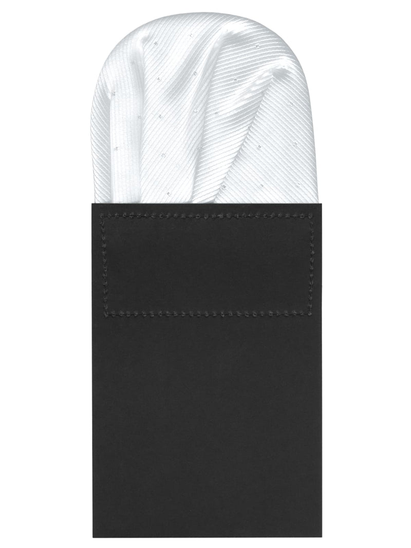 carton pañuelo bolsillo blanco topitos plata