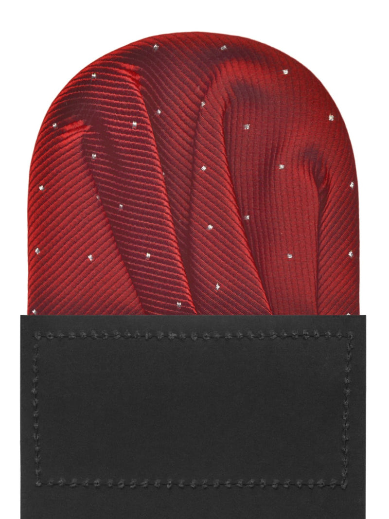 carton pañuelo bolsillo granate topitos plata