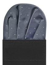 carton pañuelo bolsillo gris marengo topitos plata